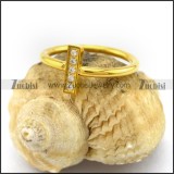 Gold-plating Finger Ring with 5 Zircons for Ladies r002986