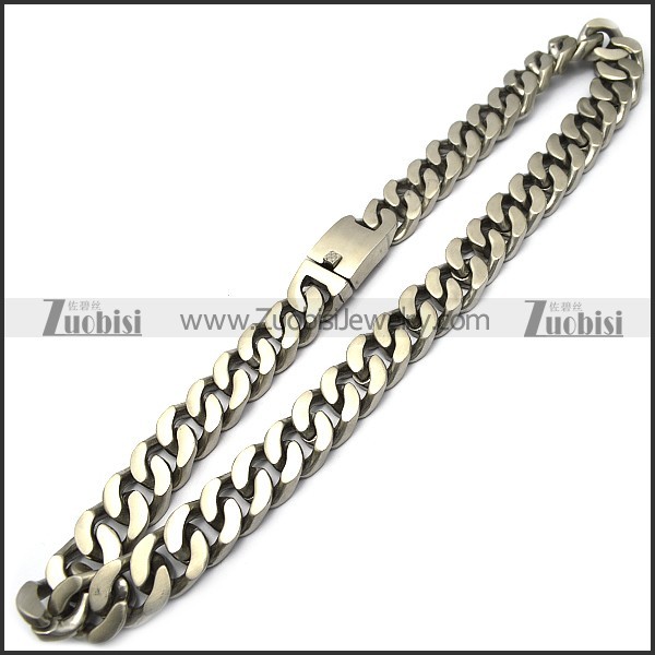 20mm wide matt miami cuban link chain in stainless steel n002206