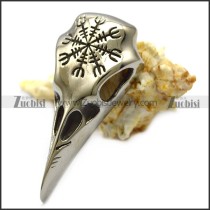 hollow stainless steel raven pendant p007875