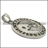 Viking Runes Coin Wolf Pendant as Gift for Men p007864