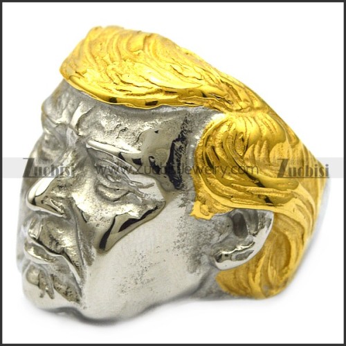 handsome US President Donald Trump ring with golden hair r005788