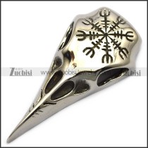 hollow stainless steel raven pendant p007875