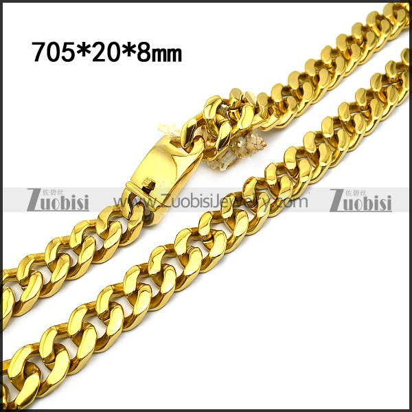 stainless steel miami cuban link gold chain for men n002207