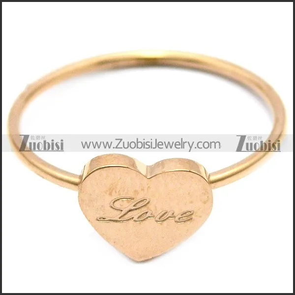 rose gold LOVE heart shaped ring for women r005838