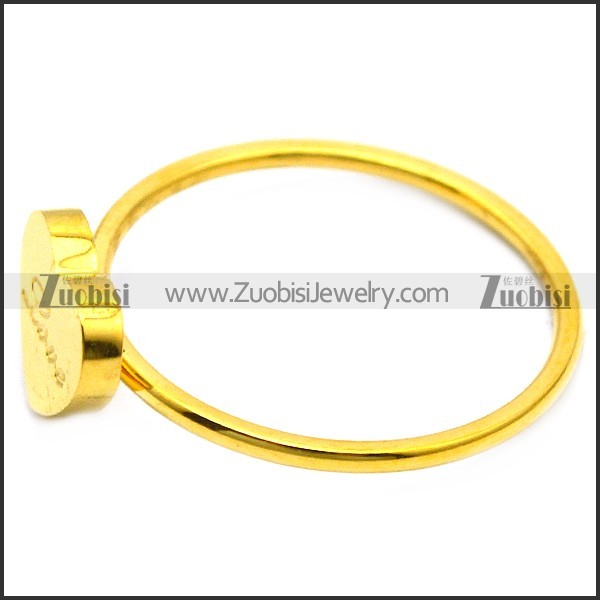 heart shaped women ring engraved LOVE in yellow gold tone r005837