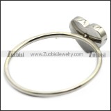 silver tone stainless steel heart ring engraved LOVE r005836