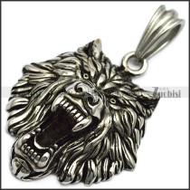 Solid Stainless Steel Wild Wolf Pendant p008116