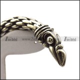 solid antique silver stainless steel raven bangle b006518