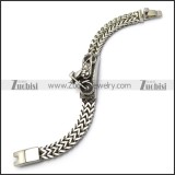 silver stainless steel chain bracelet with motorcycle tag for bikers b006703