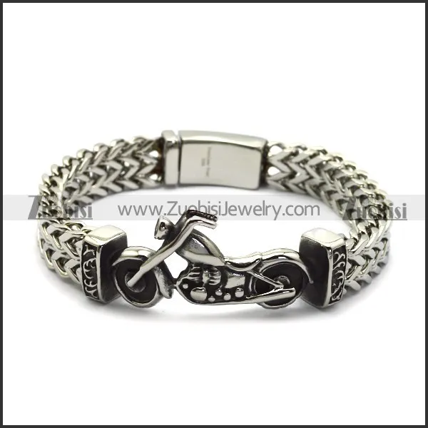 silver chain bracelet motorcycle for outlaw riders b006702