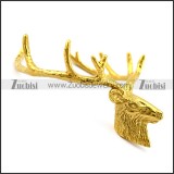 Gold Plating Head Of Elk Pendant b006474