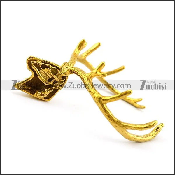 Gold Plating Head Of Elk Pendant b006474