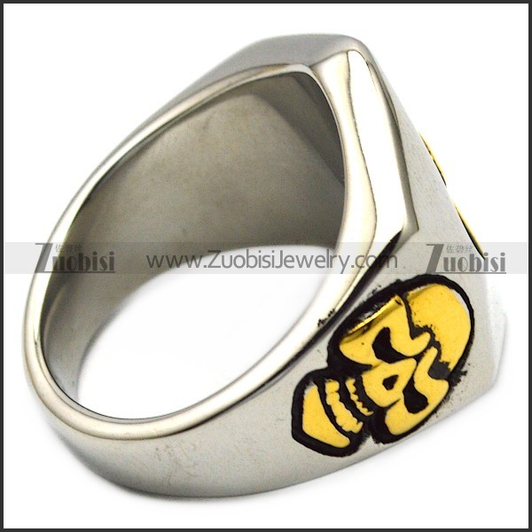 stainless steel lucky seven skull ring r005940