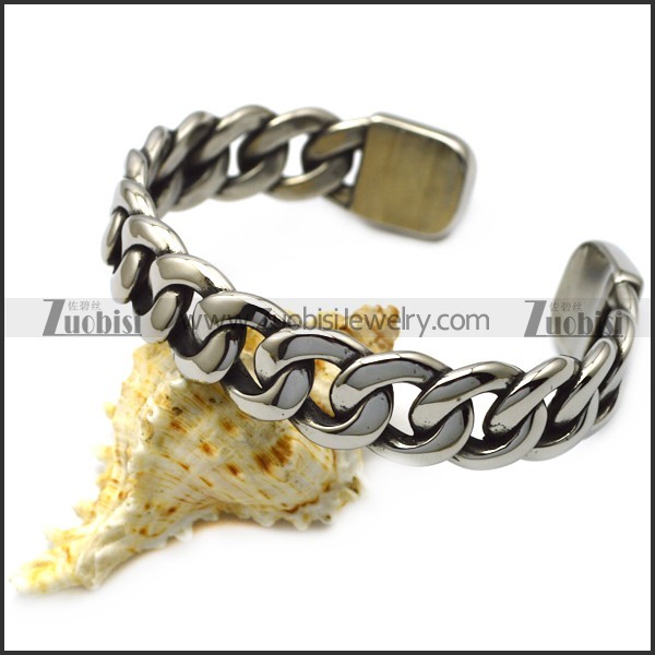 stainless steel cuff bangle for men b008019