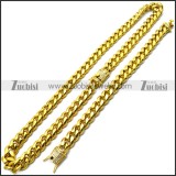 gold plating stainless steel bling necklace and bracelet set s002725