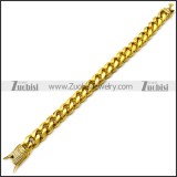 golden stainless steel hip hop bracelet with bling buckle b007989