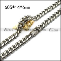 1.4cm stainless steel bling hip hop necklace n002225