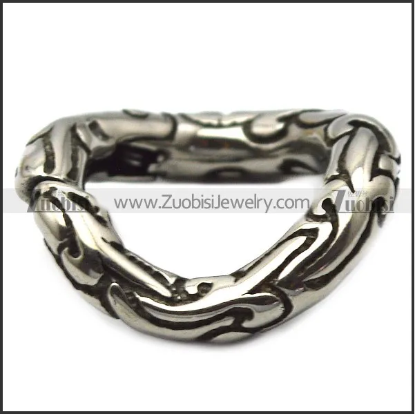 19mm wide textured donut clasp in vintage stainless steel a000749
