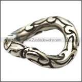 19mm wide textured donut clasp in vintage stainless steel a000749