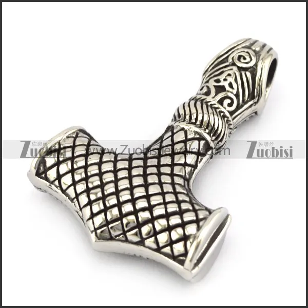59mm long stainless steel hammer pendant p005513