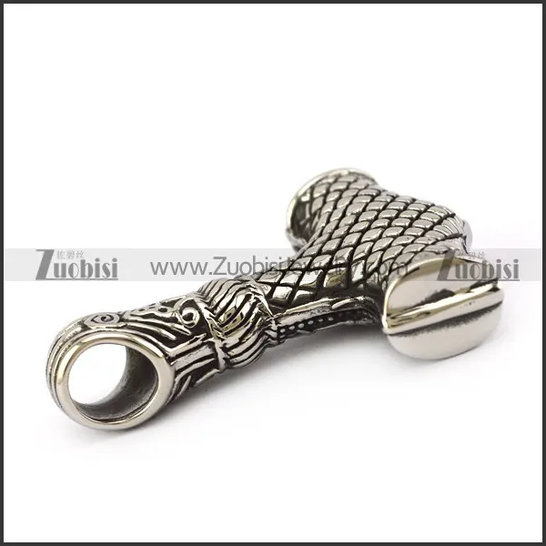 59mm long stainless steel hammer pendant p005513