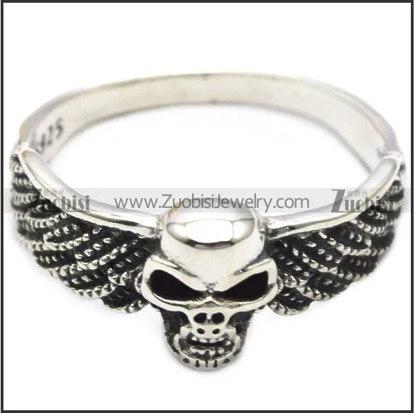 Mens 925 Sterling Silver Skull Ring r006058