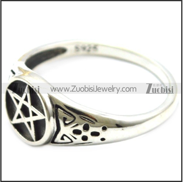 sterling silver casting pentagram ring r006082