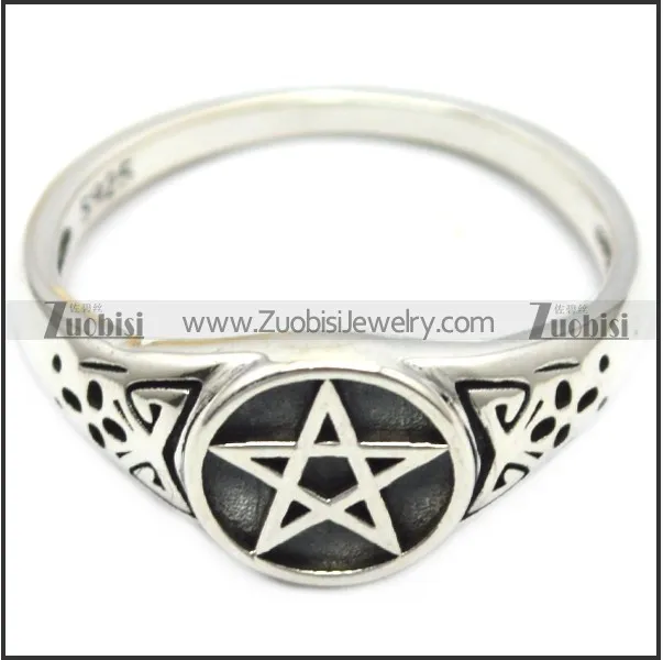 sterling silver casting pentagram ring r006082