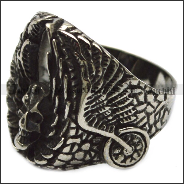 stainless steel wing skull rings