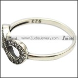925 sterling silver ring with rhinestones lucky 8 for ladies r006304