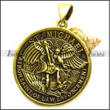 antique golden ST. Michael patron saint of law enforcement pendant p008883