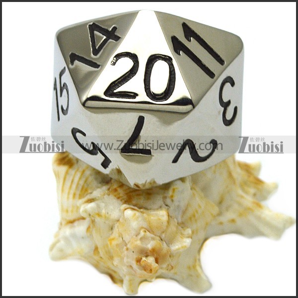 Stainless Steel Ring with Numbers r006548