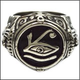vintage stainless steel eye of horus ring r006513