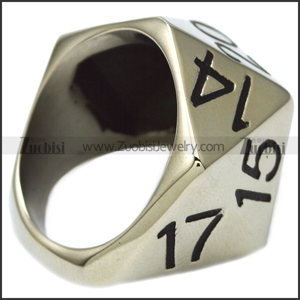 Stainless Steel Ring with Numbers r006548