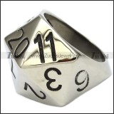 Stainless Steel Ring with Numbers r006548