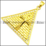 Golden Stainless Steel Egypt Nile Ankh Pendant p009063