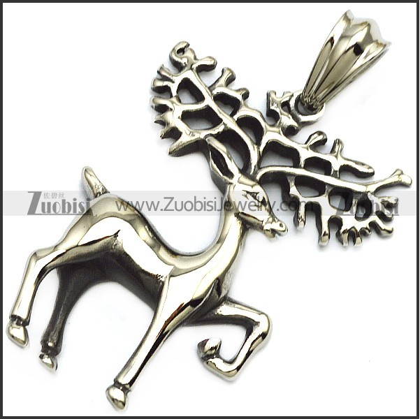 Stainless Steel Christmas Deer Pendant p009148