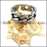 Shiny Silver Stainless Steel Cuban Ring r007010