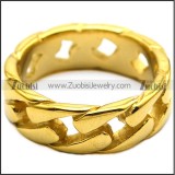 Shiny K Gold Plating Stainless Steel Cuban Ring r007011