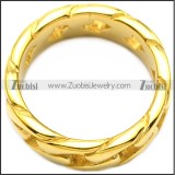 Shiny K Gold Plating Stainless Steel Cuban Ring r007011