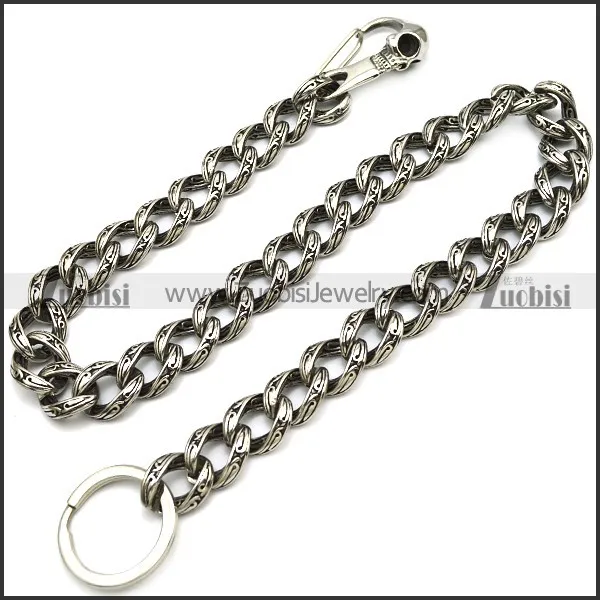 Stainless Steel Casting Jean Chain with Skull Clasp y000016