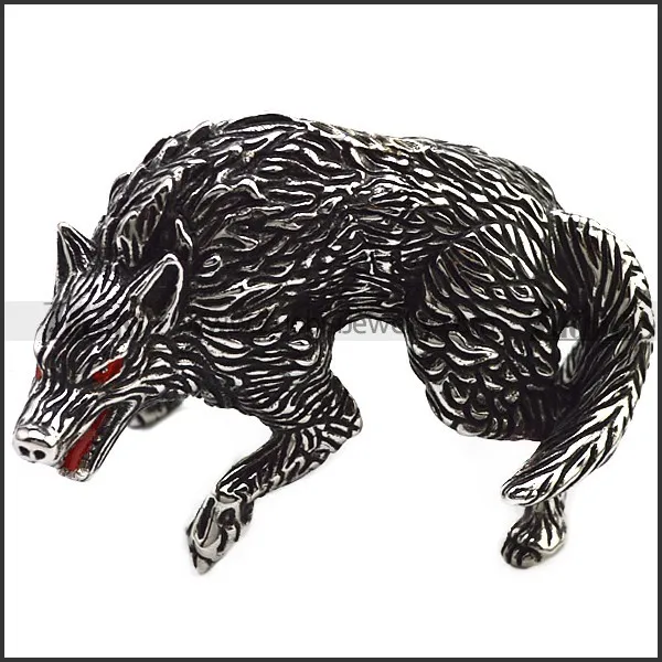 Solid Stainless Steel Wolf Accessory Decoration a000933