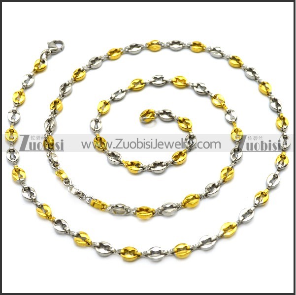 5MM Wide Coffee Beans Chain Necklace n002766