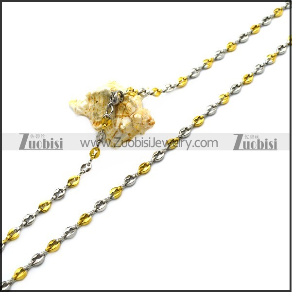 5MM Wide Coffee Beans Chain Necklace n002766