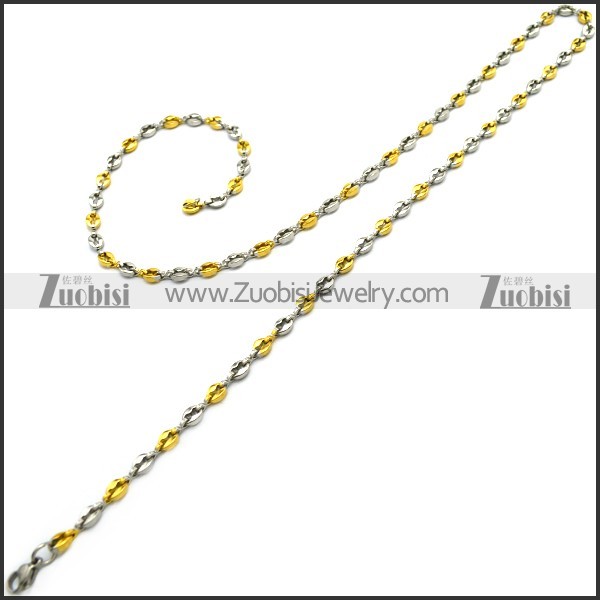 5MM Wide Coffee Beans Chain Necklace n002766