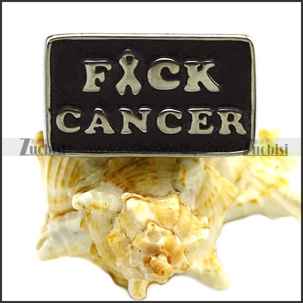Stainless Steel Fuck Cancer Ring r007585