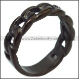 0.50cm Wide Women Black Stainless Steel Cuban Link Chain Band Ring r007338