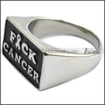 Stainless Steel Fuck Cancer Ring r007585