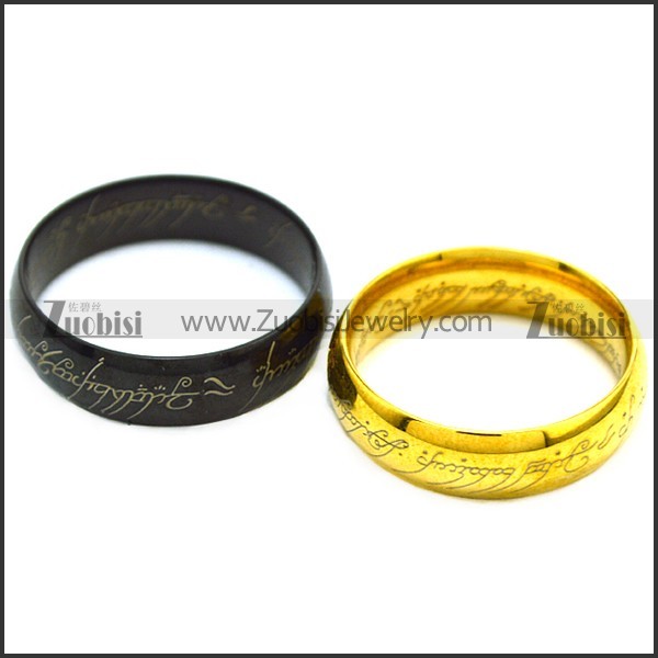 Gold Color The One Ring Lord  Stainless Steel Ring Laser Etched r007444