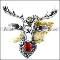 Deer Pendant with Red Crystal p009626